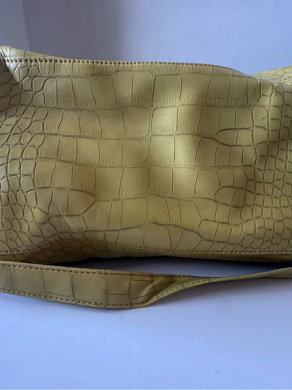 Steve Madden Yellow Croc Embossed Handbag